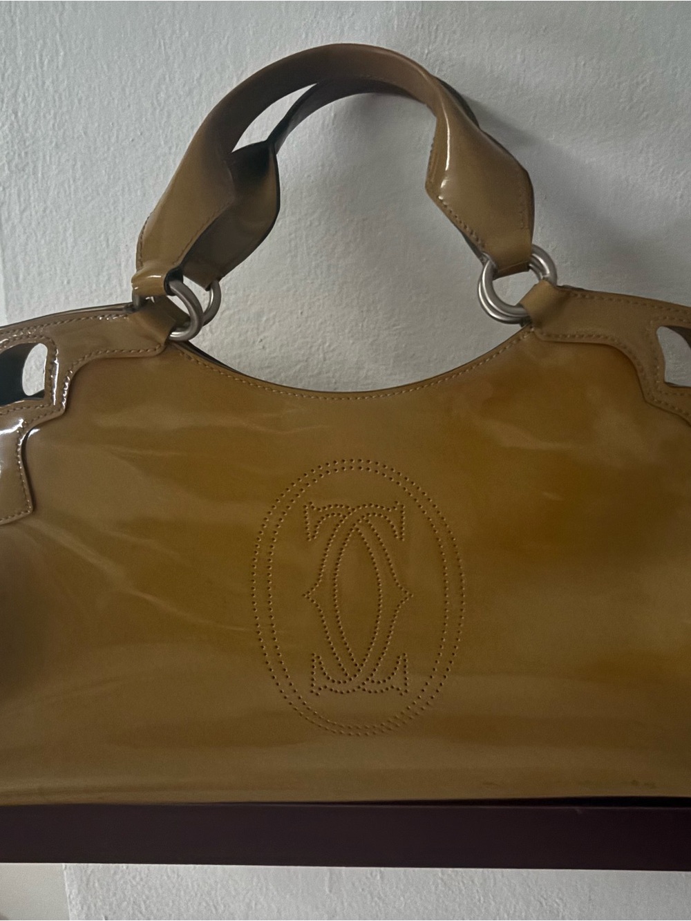 Cartier Glossy Mustard Patent Leather Shoulder Bag